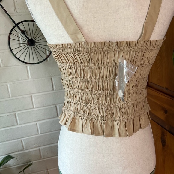 J. Crew smocked crop tank size M tan - Picture 6 of 9